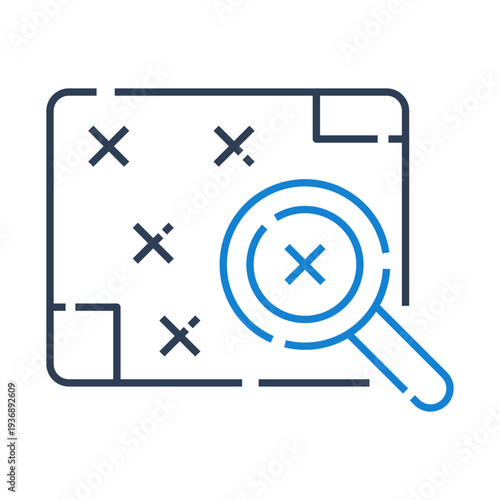 Threat modeling icon for cybersecurity risk assessment process, security threat analysis symbol for secure system design