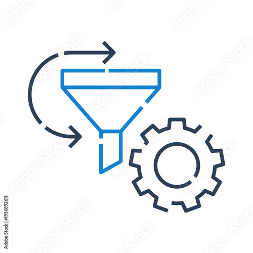 MLOps icon for machine learning pipeline automation systems, model deployment workflow symbol for AI operations platform