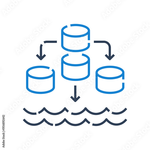 Data lakehouse icon for unified data platform architecture, lakehouse analytics storage symbol for modern data engineering systems
