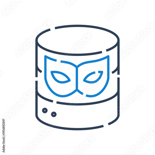 Data Masking and Database Security Line Icon