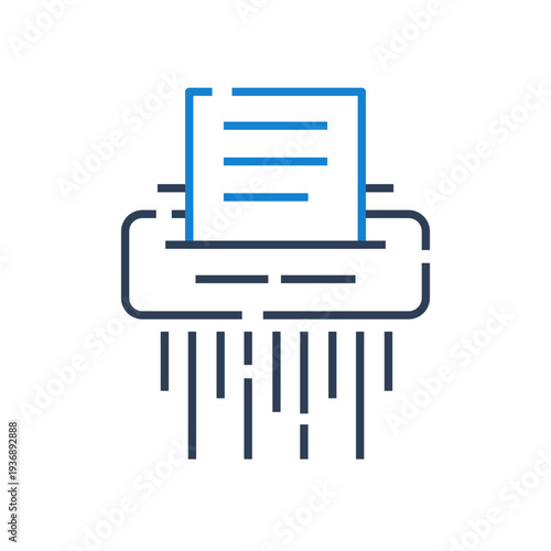 Data Shredding Icon for Secure File Deletion Interface, Secure Data Erasure Icon for Cybersecurity Dashboard