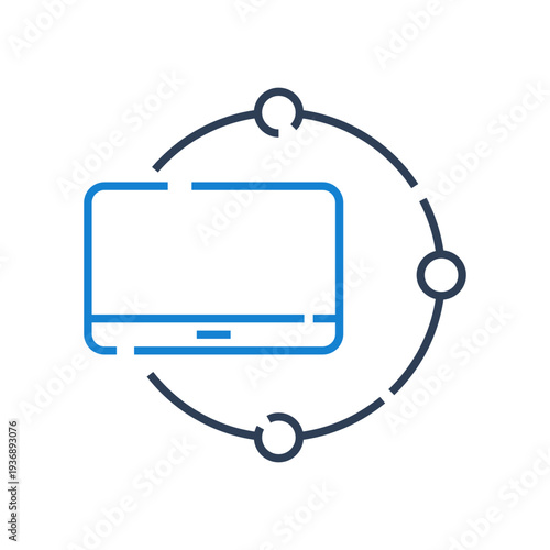 Edge computing icon for distributed network processing systems, edge device infrastructure symbol for cloud computing architecture