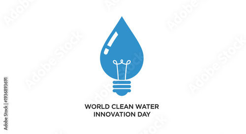 World Clean Water Innovation Day logo with water droplet and lightbulb.