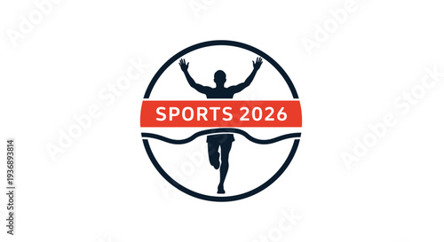 Sports 2026 logo with athlete jumping over water.