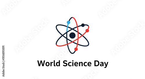 World Science Day atom symbol illustration.