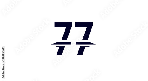 Simple and Modern Number 77 Logo Design Element.
