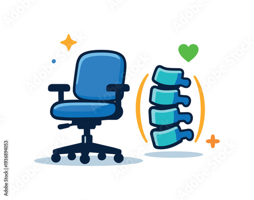 Ergonomic office chair promoting healthy posture and spinal alignment for well-being