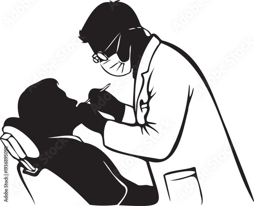 Dentist examining patient mouth with tools healthcare dental care