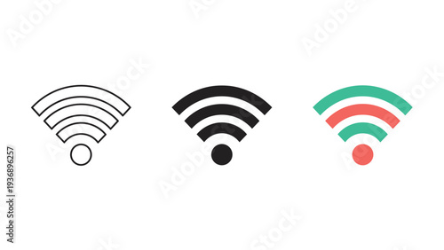 Wifi Signal Icon Set Technology Connectivity