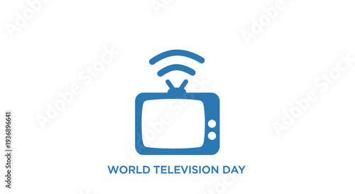 World Television Day blue icon symbolizing global television celebration.
