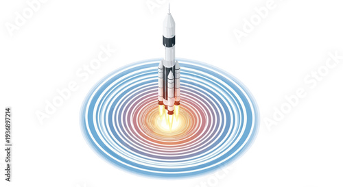 Rocket Launching with Energy Rings, Space Exploration, Technology, Innovation