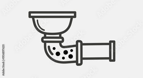 Clogged Drain Pipe Icon Vector Illustration, Plumbing Problem Symbol, Household Maintenance and Repair Graphic