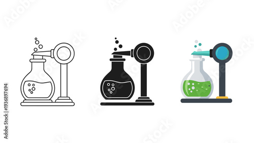 Laboratory Flask Reaction Scientific Research Concept
