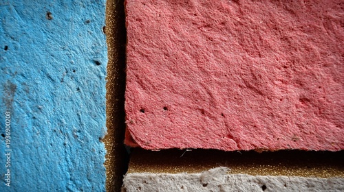 Close-up view of textured, brightly colored paper sheets arranged closely together