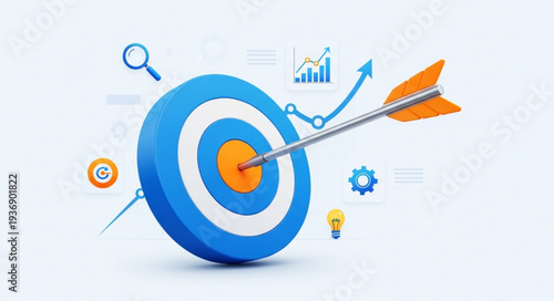 Close-up of a Target with an Arrow Hitting the Bullseye.