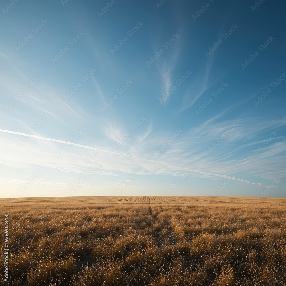 Fototapeta premium A vast, unblemished field representing infinite conceptual potential, a limitless space for complex thought and pure imagination ,metaphor ,blank ,minimalist