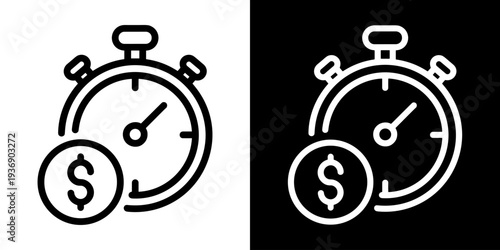 Sale Time icon concept in flat black and white style on clean background vector illustration design	