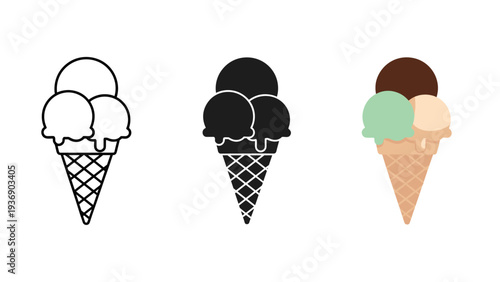 Ice Cream Cone Dessert Vector Graphic