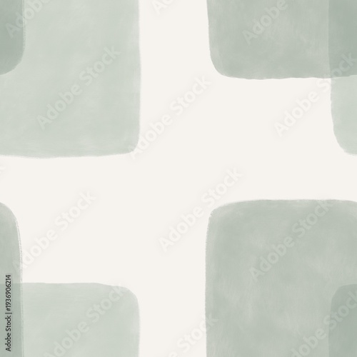 Photos Minimal Sage Green Watercolor Block Seamless Pattern, Modern Abstract Geometric