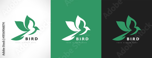 Bird logo vector. Bird in flight design