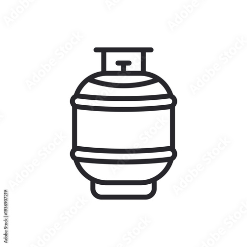 gas cylinder icons outline and Flat Style,transparent background