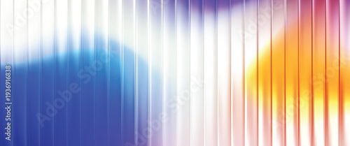 Abstract glass ripple background, Grainy background glowing blurred color flow banner poster cover design, noise texture. Refracted Glass Gradient Effect. Ribbed glass morphism texture