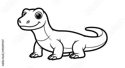 Beast Komodo Dragon Line Art
