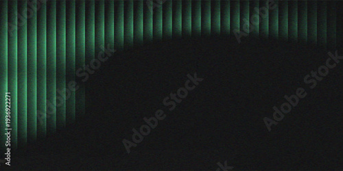 Abstract emerald green liquid wave background with rhythmic flow and grainy texture. Modern futuristic green silk pattern on dark background