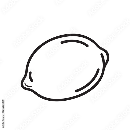 Lemon citrus fruit simple line art vector illustration isolated on white background hand drawn doodle style outline design element for drink and cooking concepts