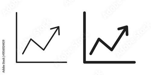 Line chart icon Symbol for App and Web UI Design Vectors