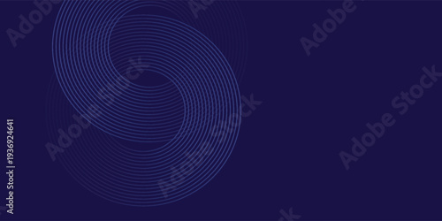 Abstract glowing geometric lines on dark background. Elegant shiny blue rounded lines pattern. Modern futuristic graphic. Suit for poster, banner, brochure, eps10