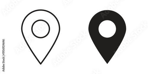 Location pin icon Symbol for App and Web UI Design Vectors
