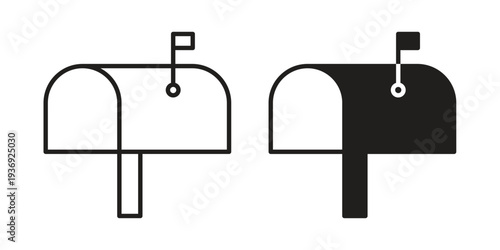 Mailbox icon Symbol for App and Web UI Design Vectors