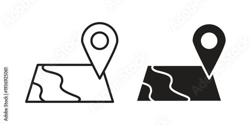 Map icon Symbol for App and Web UI Design Vectors