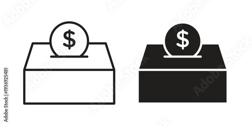 Money donation icon Symbol for App and Web UI Design Vectors