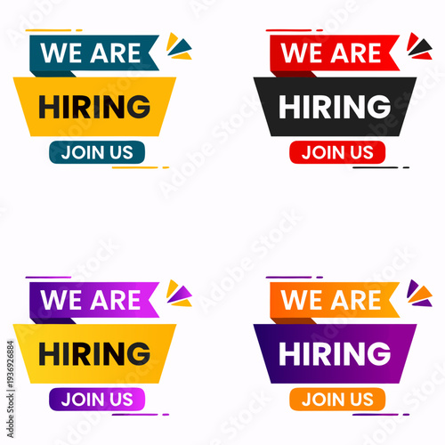 We Are Hiring Join Us Banner Set Free Vector