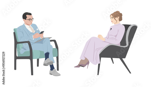 Interviewing person for talk show or podcast