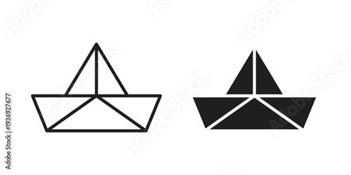 Paper boat icon Symbol for App and Web UI Design Vectors