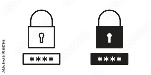 Password icon Symbol for App and Web UI Design Vectors