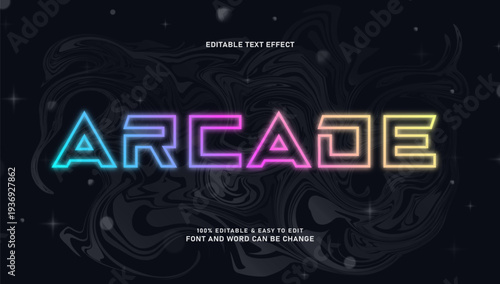 Cyberpunk Neon Arcade Text Effect with Retro Futuristic Gradient Style