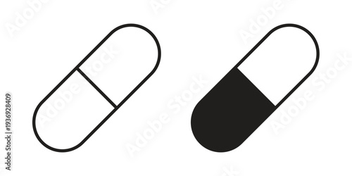 Pill icon Symbol for App and Web UI Design Vectors