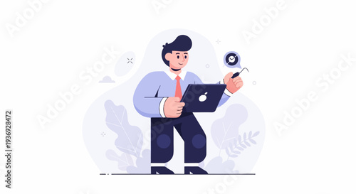 Person in suit with laptop and stylus