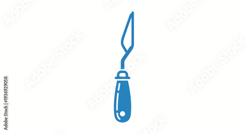 A blue illustration of a utility knife with a retractable blade
