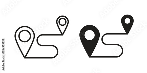 Route icon Symbol for App and Web UI Design Vectors