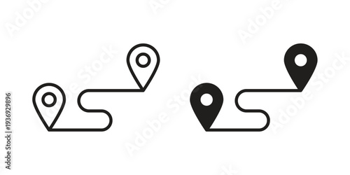 Route icon Symbol for App and Web UI Design Vectors