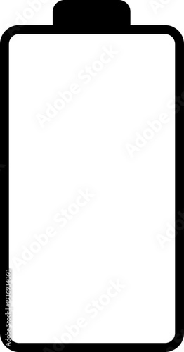 A simple, clean illustration of an empty battery symbol, representing low power or a need for charging