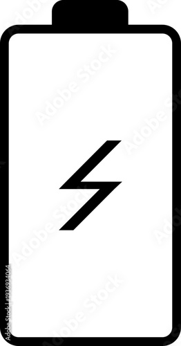 Free Download A simple, clean icon representing a battery with a lightning bolt indicating charging or power - GFXLoad