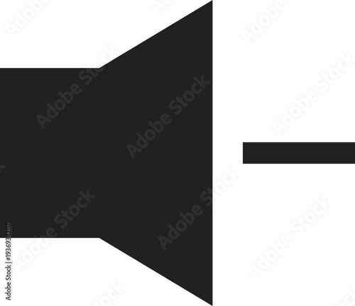 A simple black icon representing the action of decreasing audio volume, often used in user interfaces and digital controls