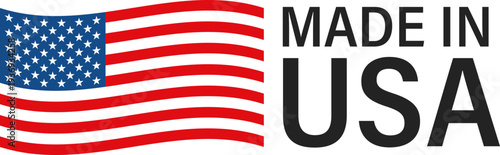 This graphic features the American flag alongside the text Made in USA, symbolizing national origin and patriotism