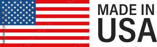 This graphic features the American flag alongside the text Made In USA, symbolizing national origin and patriotism